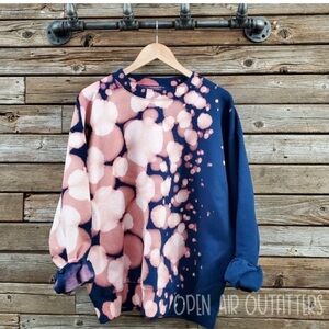 Open Air Outfitters Tie Dye Bubble Hand Crafted Crewneck Sweatshirt XL Cotton